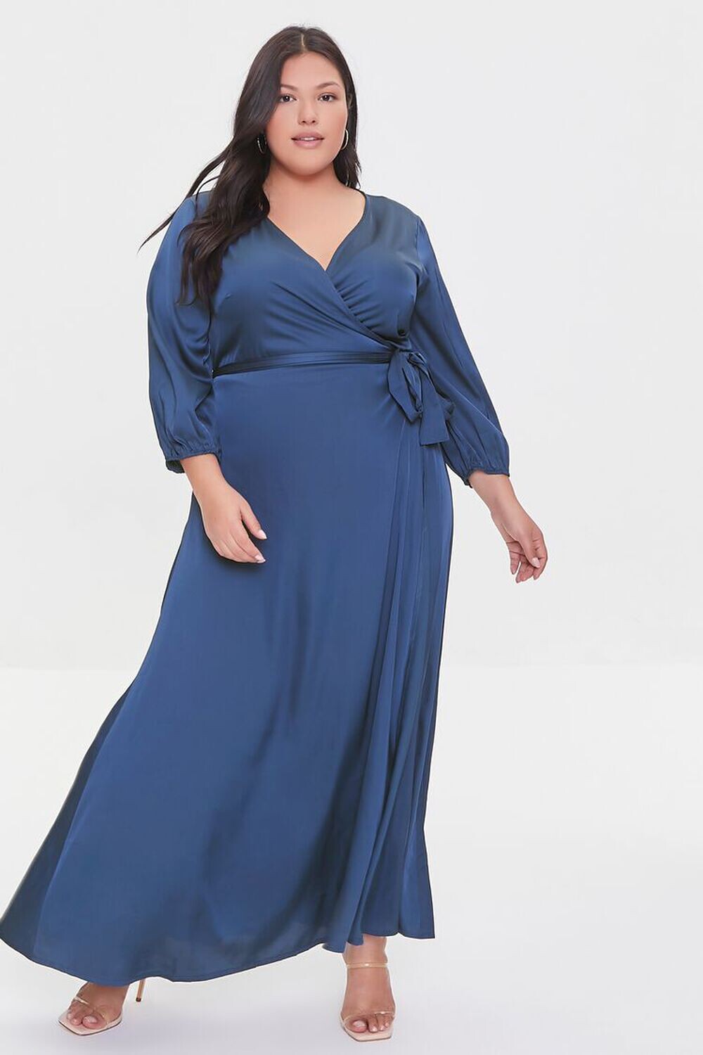 

Платье макси с запахом Surplice больших размеров Forever 21, синий