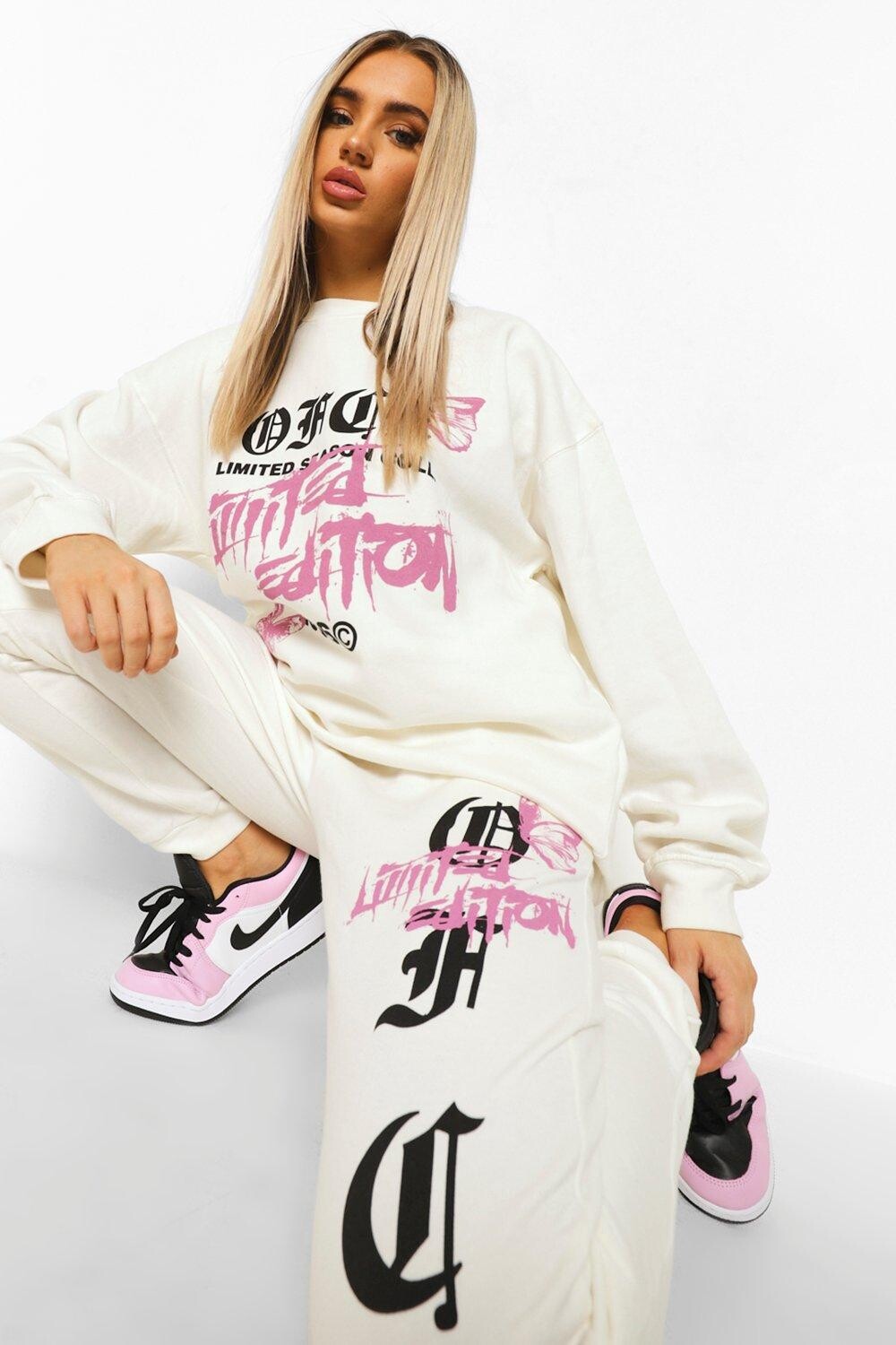 

Спортивный костюм ofcl, ограниченная версия с принтом Boohoo, экру, Серый, Спортивный костюм ofcl, ограниченная версия с принтом Boohoo, экру