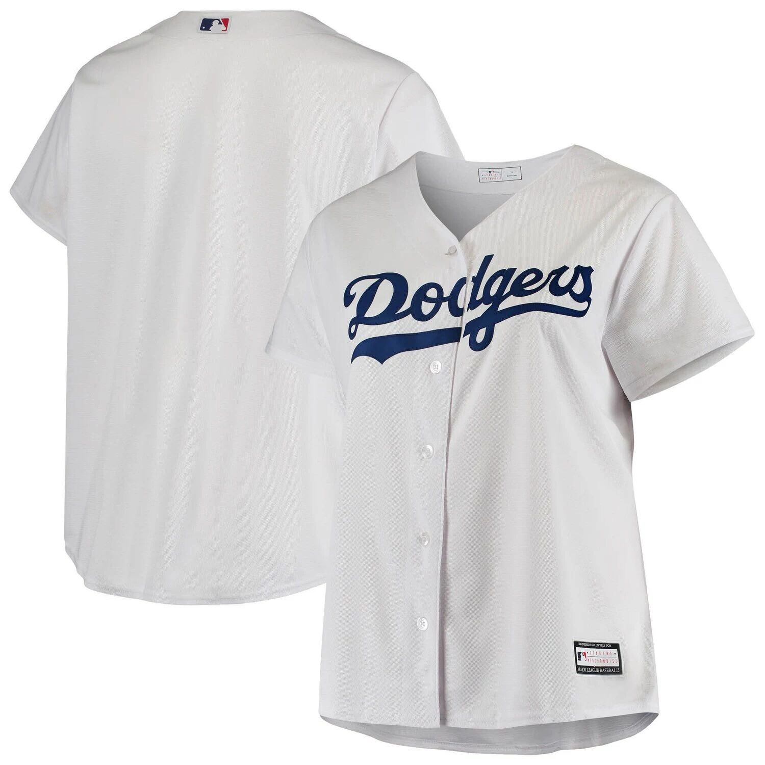 

Женская белая продезинфицированная копия джерси команды Los Angeles Dodgers больших размеров, Белый