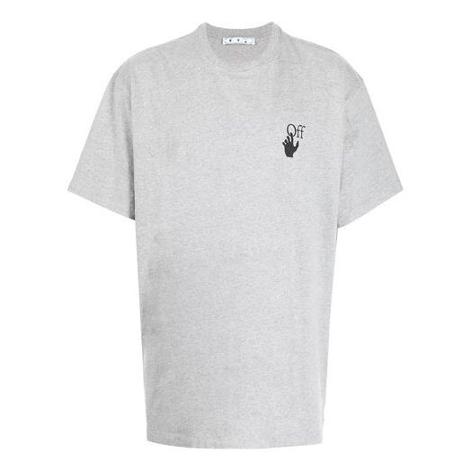 

Футболка Men's OFF-WHITE FW21 Logo Printing Round Neck Pullover Short Sleeve Loose Fit Gray T-Shirt, серый