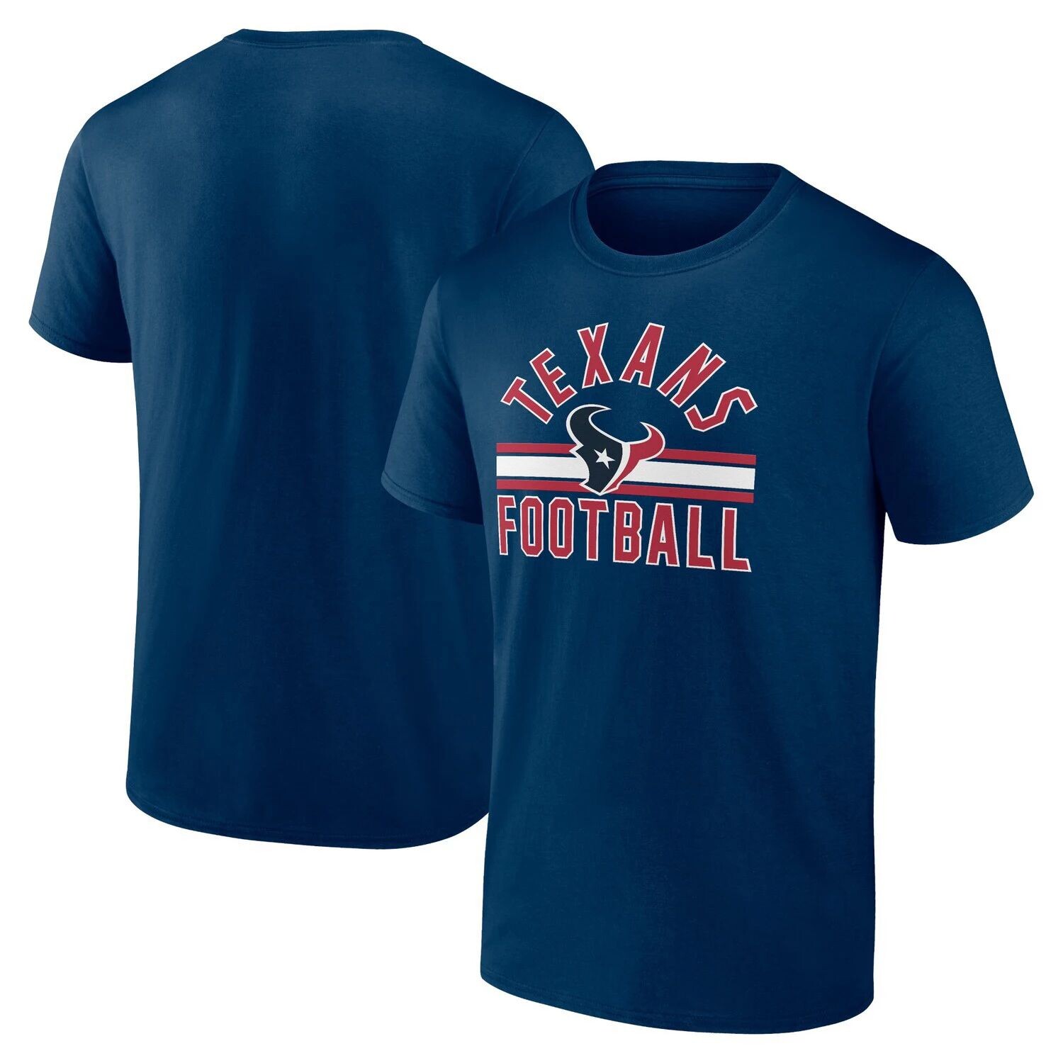 

Мужская темно-синяя футболка с логотипом Fanatics Houston Texans Standard в полоску Arch