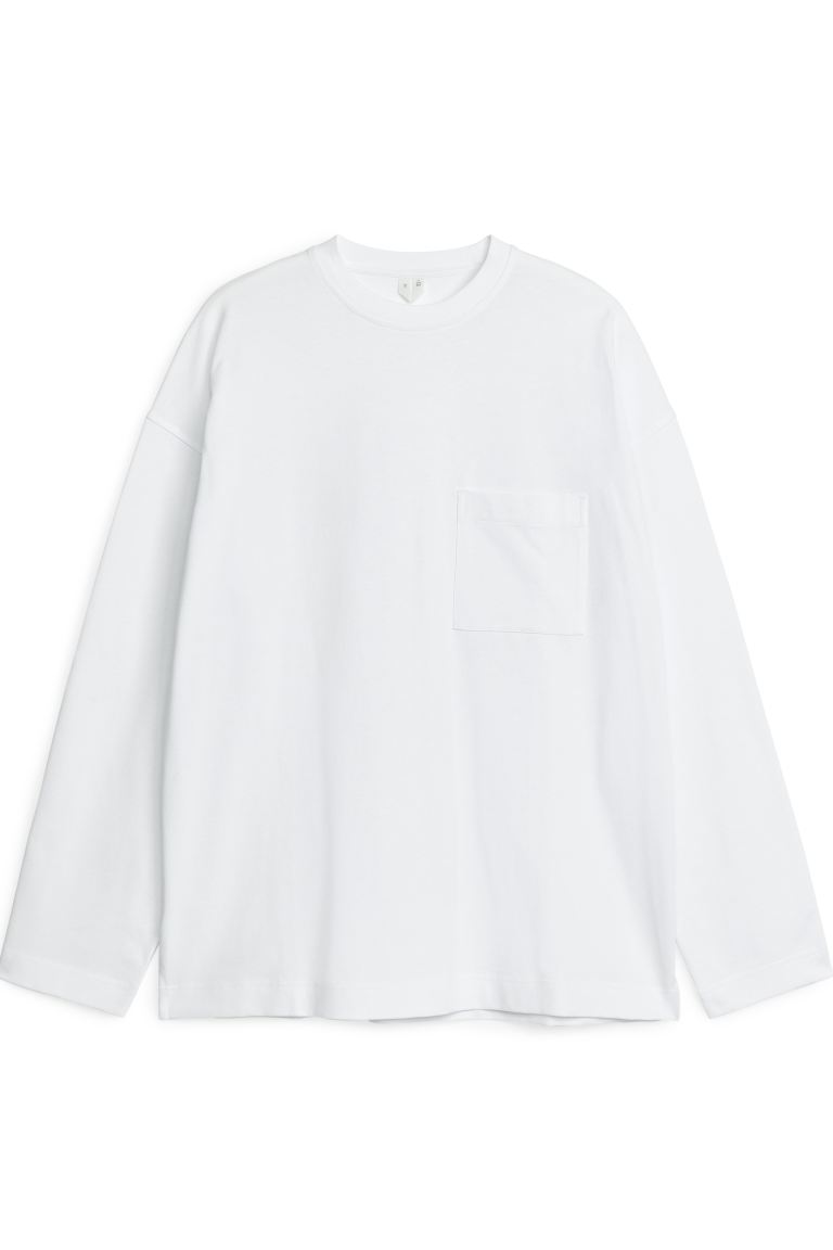 Мерсеризованная рубашка с длинными рукавами Arket, белый