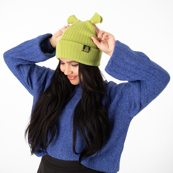 Шапка-бини Shrek 3D Cuff, зеленый шапка вязаная бини женская синяя