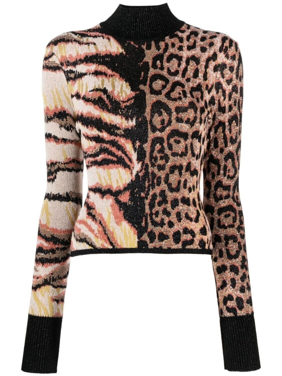 

Roberto Cavalli жаккардовый джемпер с воротником-стойкой, розовый