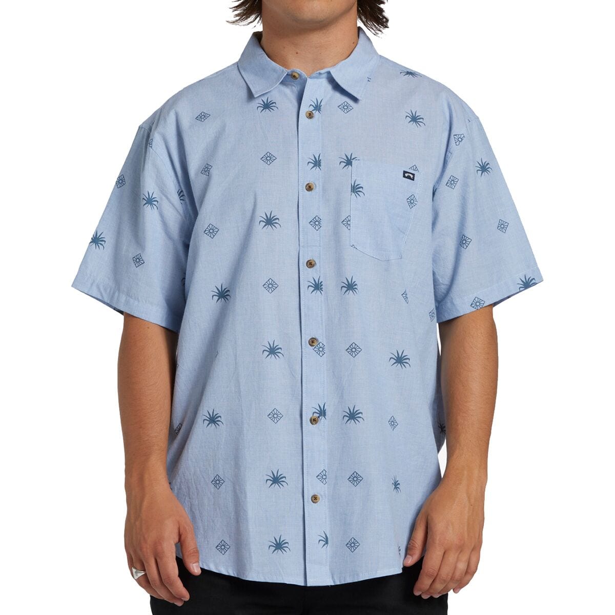 Мини-рубашка sundays с короткими рукавами Billabong, цвет blue suede