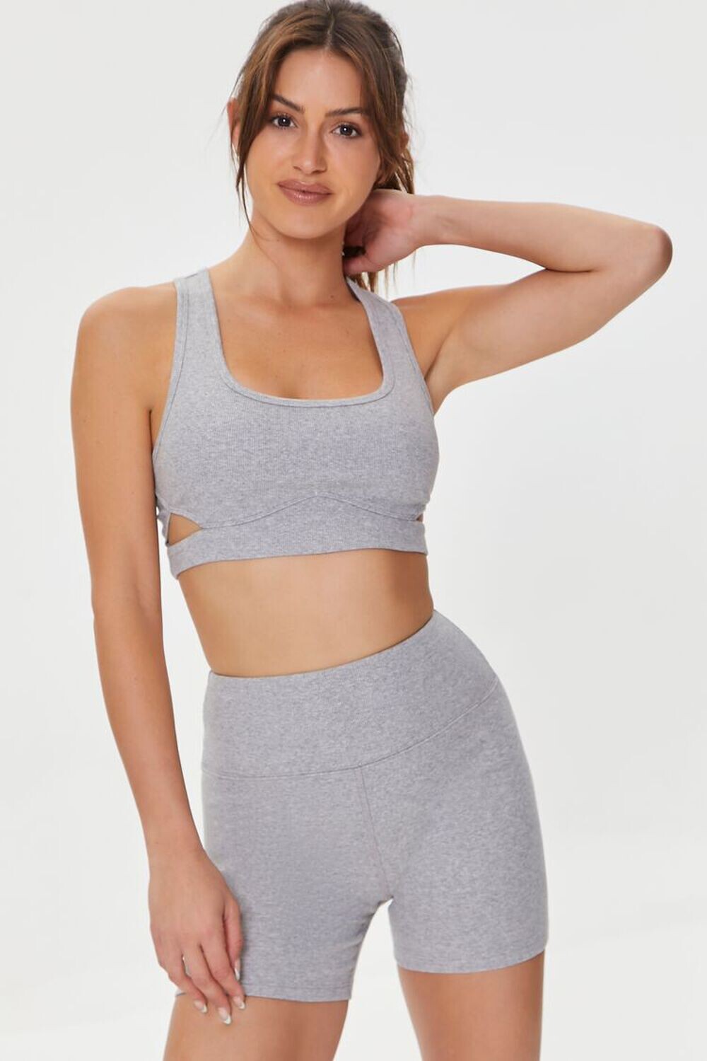 

Байкерские шорты Active с высокой посадкой Forever 21, серый