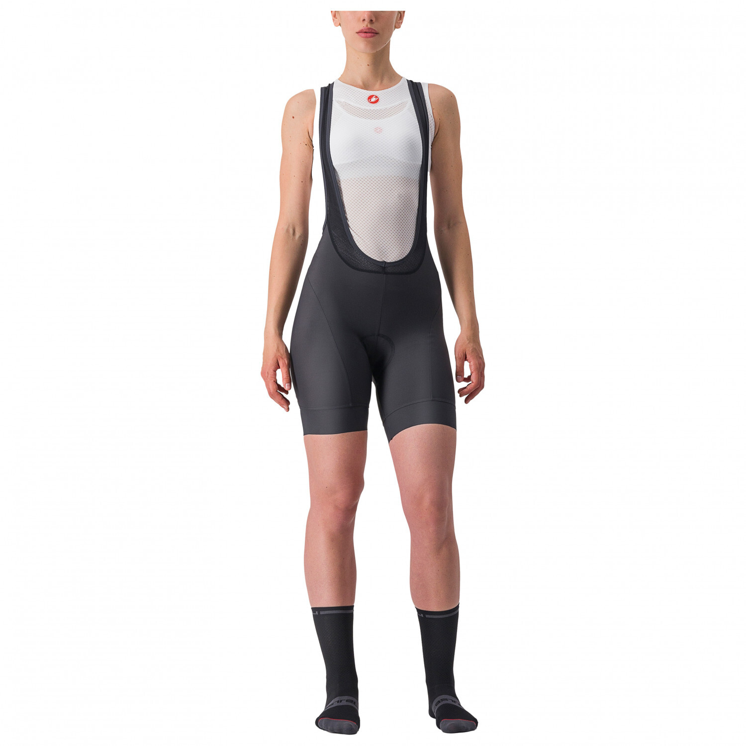 Велосипедные шорты Castelli Women's Prima Bibshort, цвет Dark Gray/Soft Orange