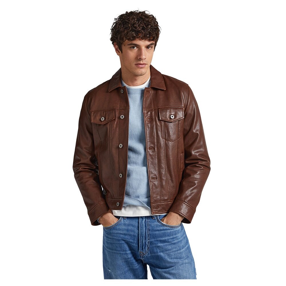 

Куртка Pepe Jeans Brooks Leather, коричневый