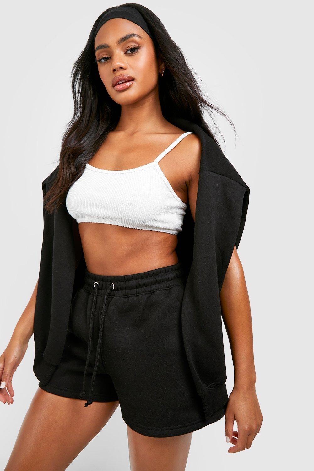 

Базовые шорты для бега от пота boohoo, черный