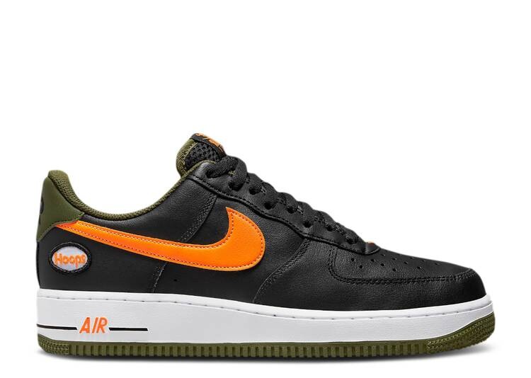 

Кроссовки Nike AIR FORCE 1 '07 LV8 'HOOPS - BLACK TOTAL ORANGE', черный