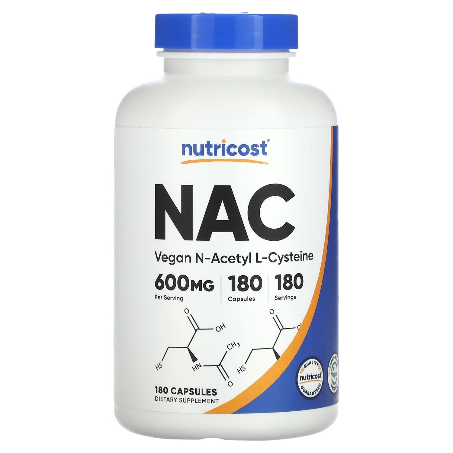 

NAC, 600 мг, 180 капсул, Nutricost