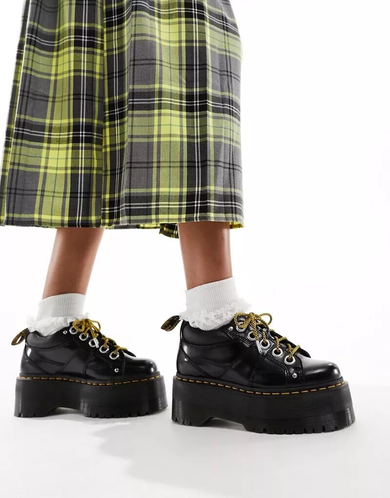

Доктор Черные туфли с 5 люверсами Martens Quad Max Dr Martens
