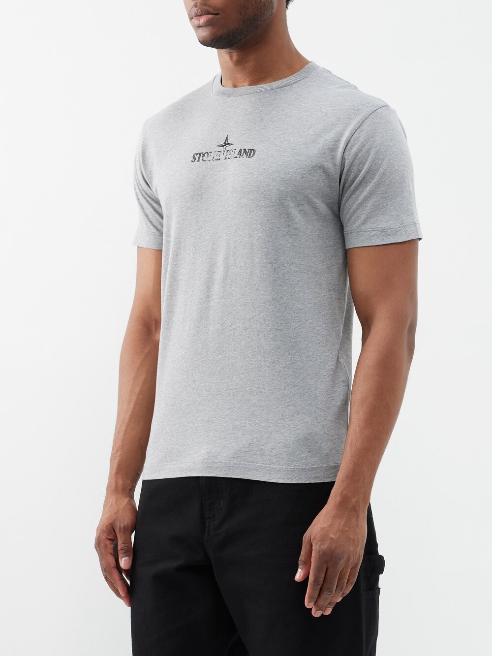 

Футболка stamp one из хлопкового джерси с логотипом Stone Island, серый