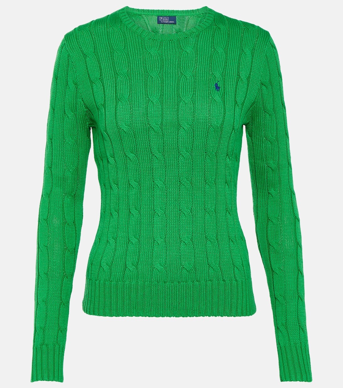 

Хлопковый свитер косой вязки Polo Ralph Lauren, зеленый