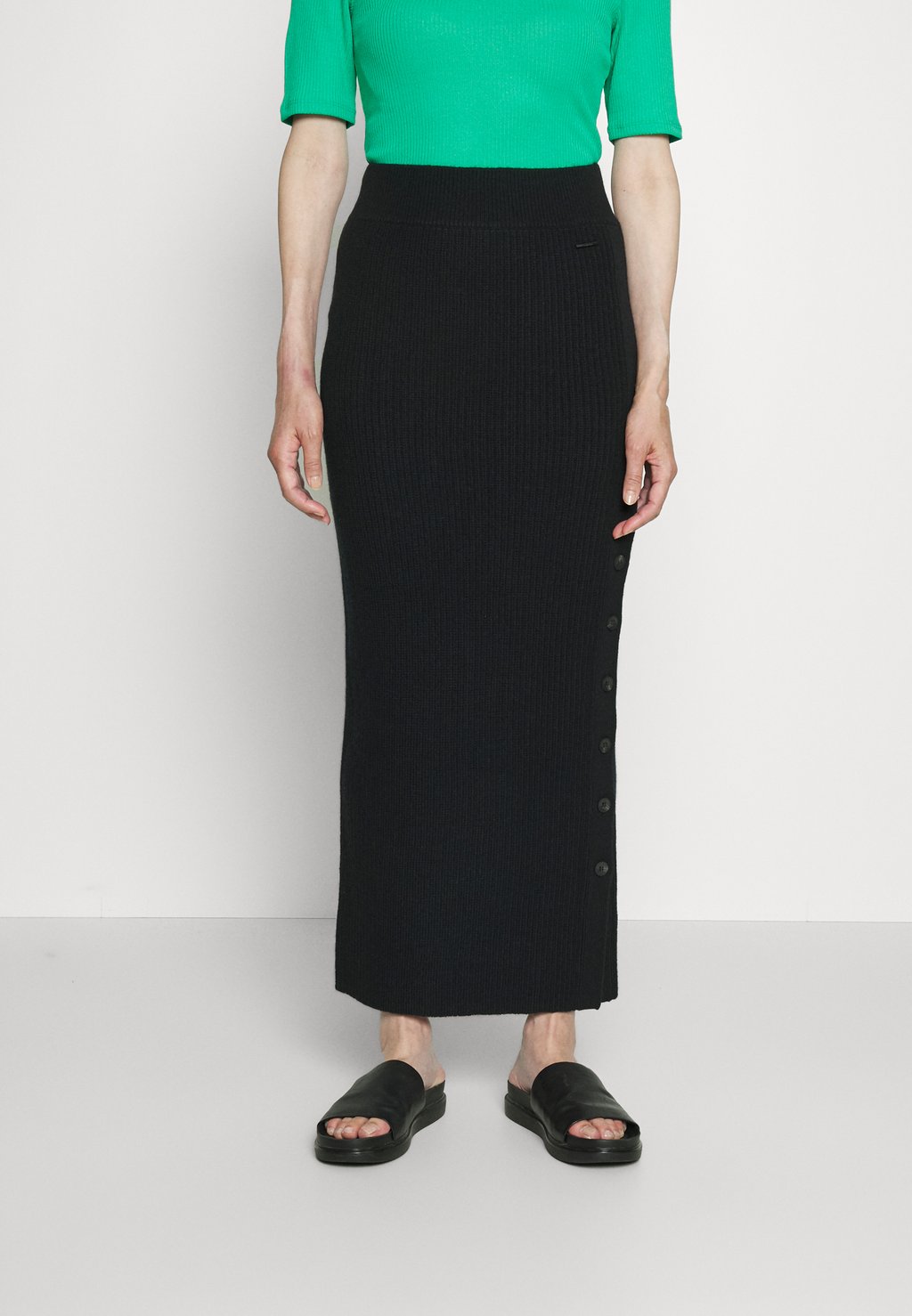 Длинная юбка ЮБКА Calvin Klein, черная