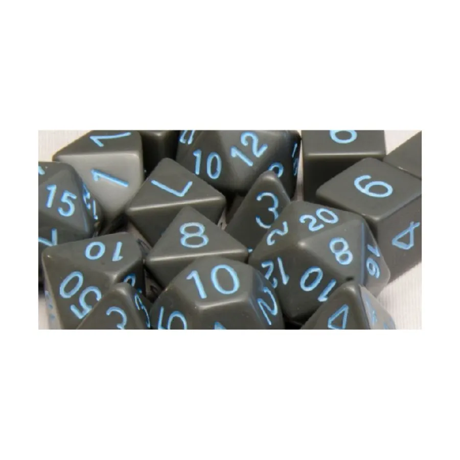 

Набор Poly — непрозрачный темно-серый со светло-голубым (15), Game Dice - Opaque (Role 4 Initiative)