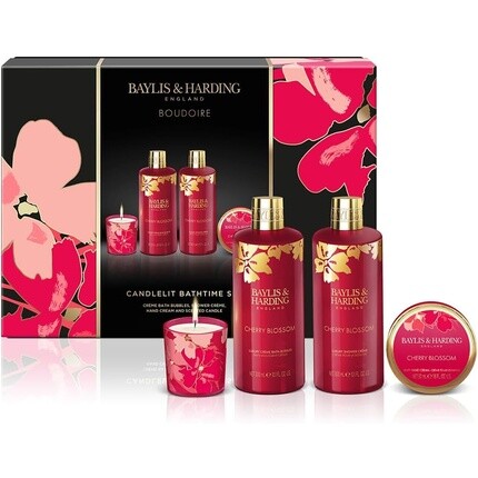 

Роскошный подарочный набор для купания при свечах Baylis & Harding Boudiore Cherry Blossom — для веганов, для купания при свечах Cherry Blossom