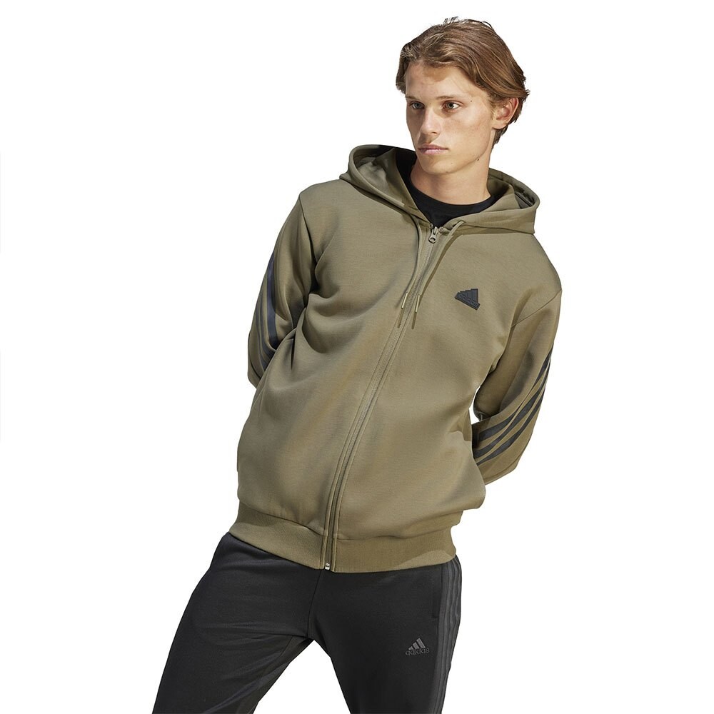 

Толстовка adidas Sportswear Future Icons 3 Stripes Full Zip, зеленый