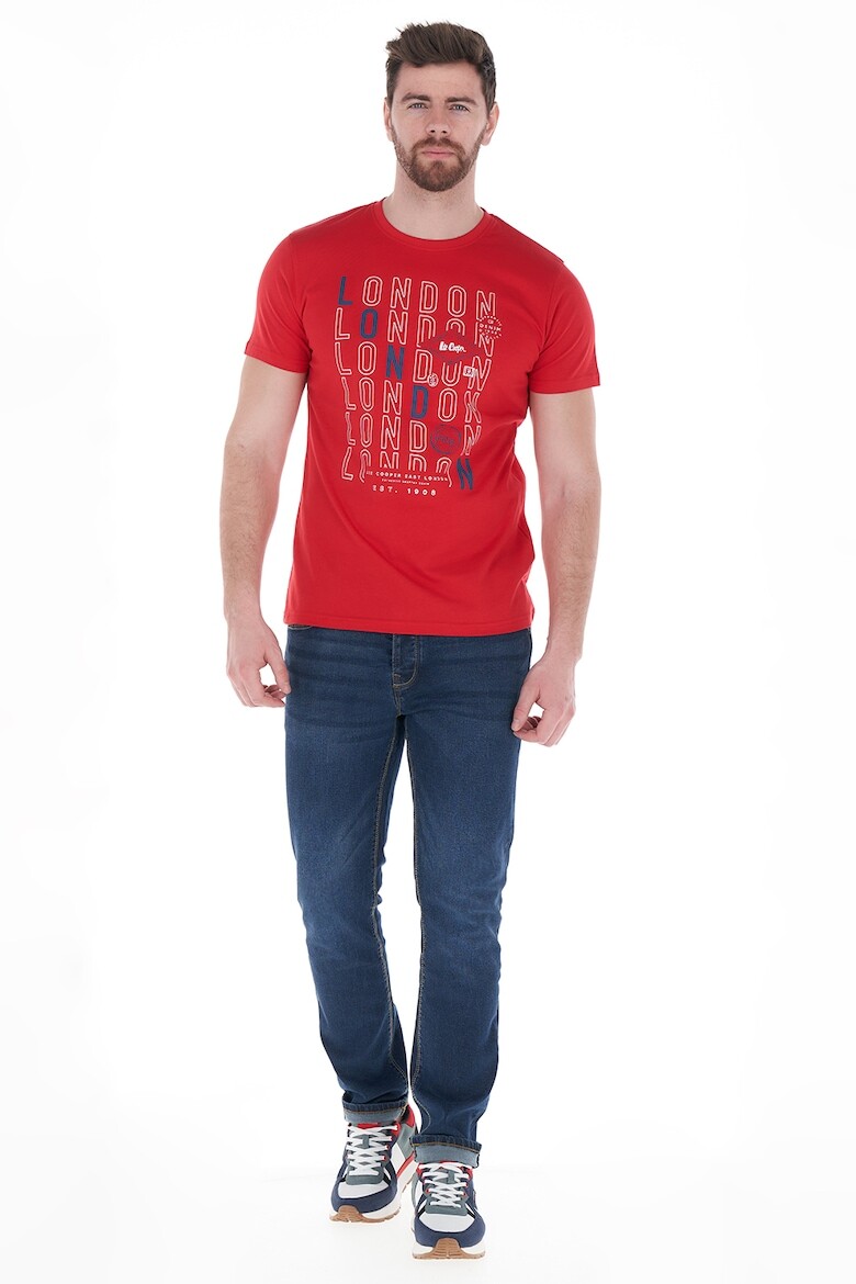 

Мужская футболка, хлопок, принт Lee Cooper, красный