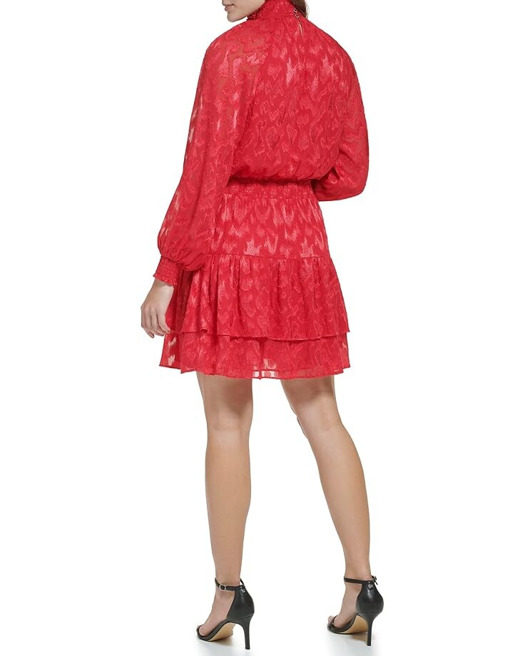

Платье Calvin Klein Long Sleeve High Collar Dress, цвет Rouge