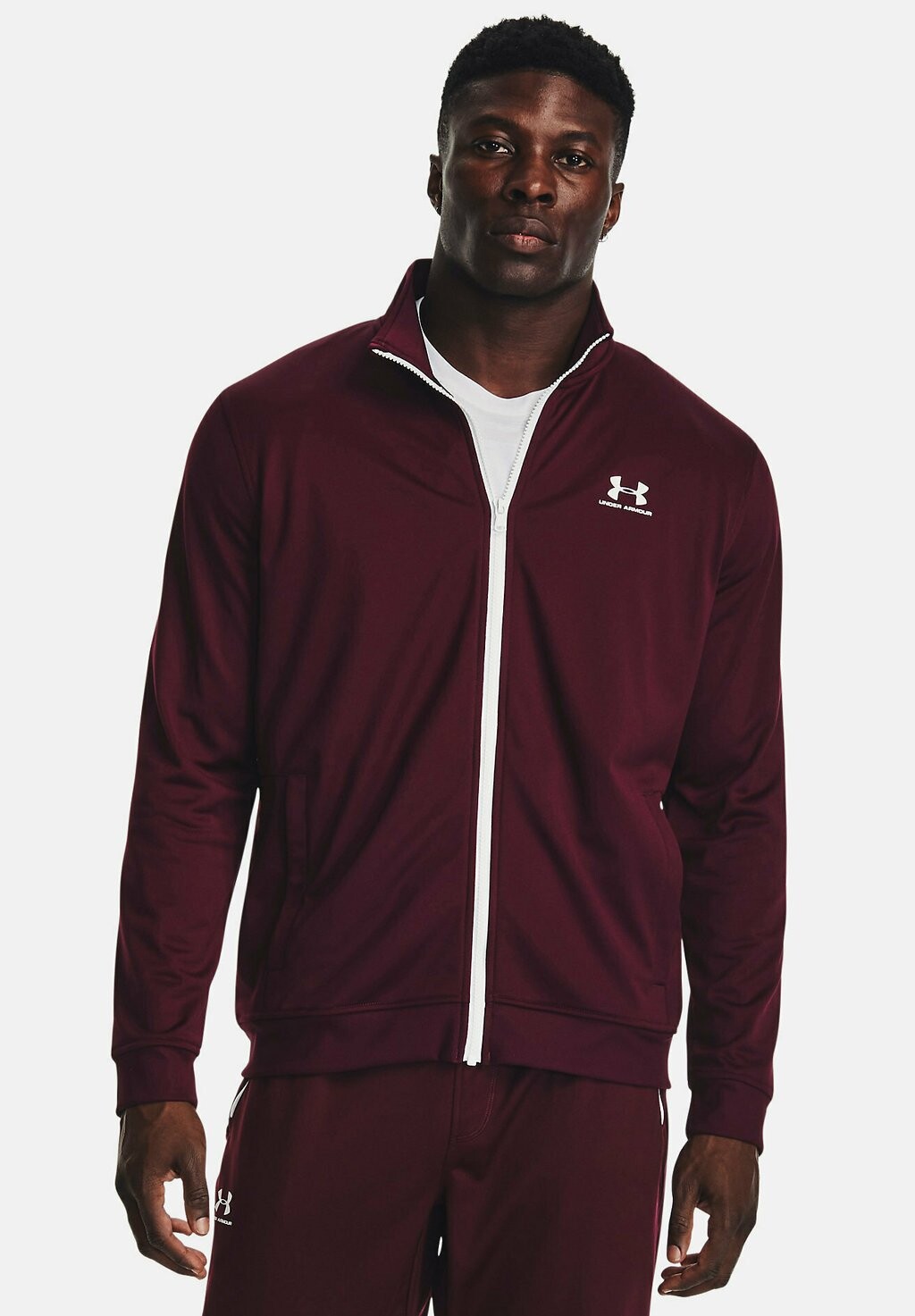 

Толстовка на молнии Under Armour SPORTSTYLE TRICOT FULL ZIP TRAININGSJ, темно-бордовый, Красный