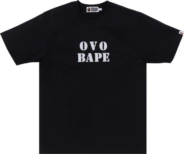 

Футболка BAPE x OVO Stencil Logo 'Black', черный