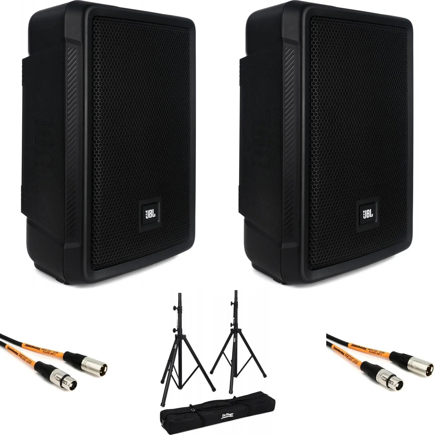 

Пара динамиков JBL IRX108BT с подставками и кабелями