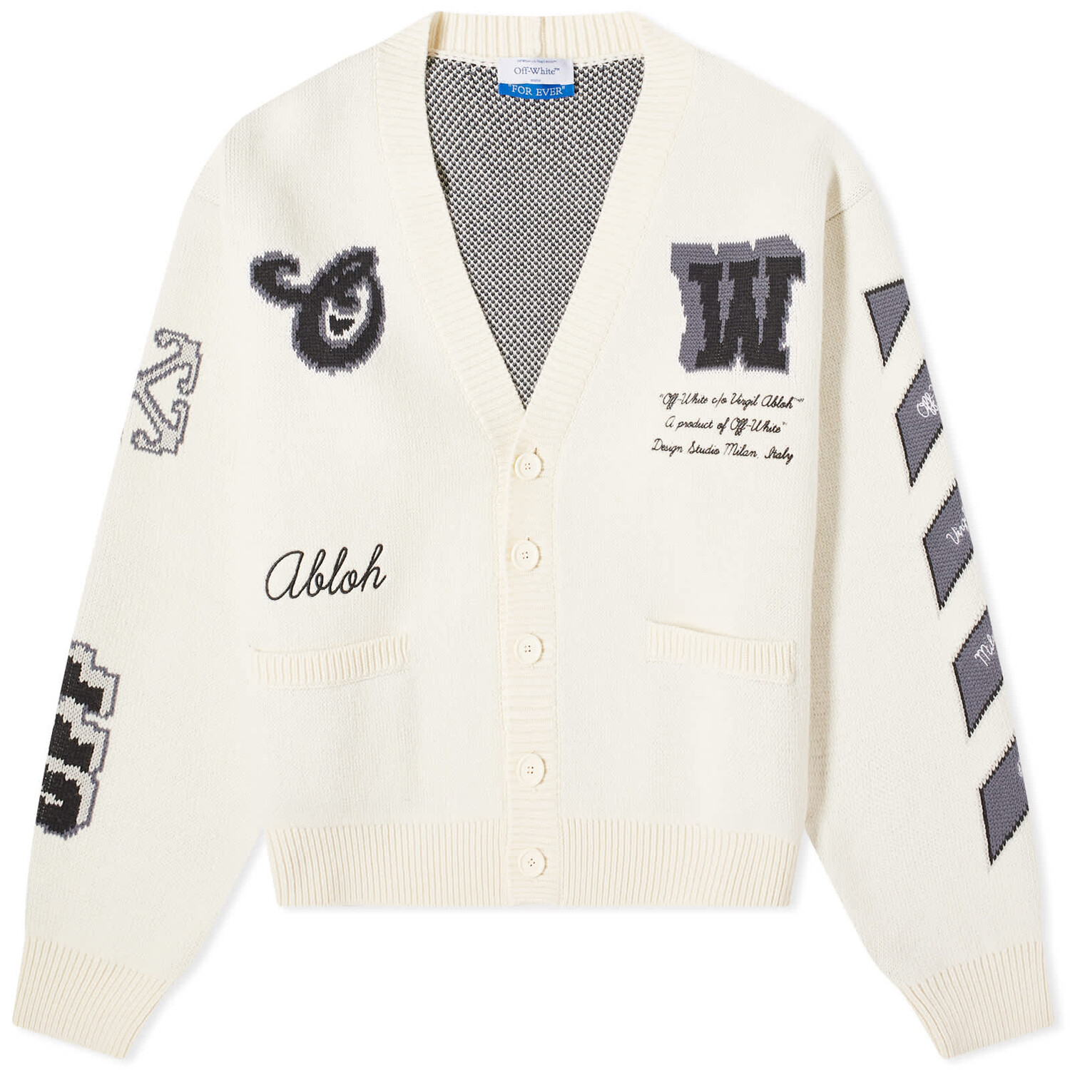 цена Кардиган Off-White Varsity, цвет Cream Black