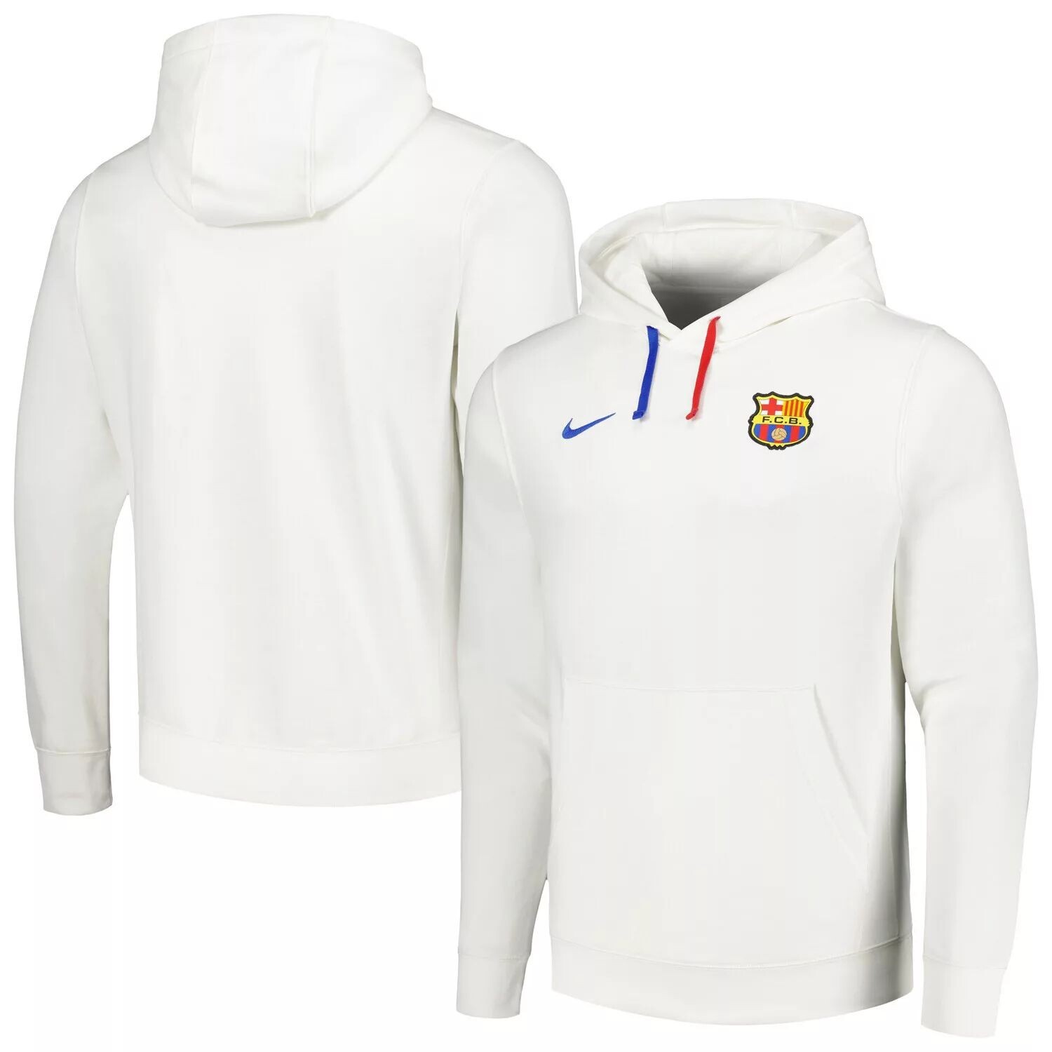 

Мужской белый флисовый пуловер с капюшоном для клуба Barcelona NSW Club Nike