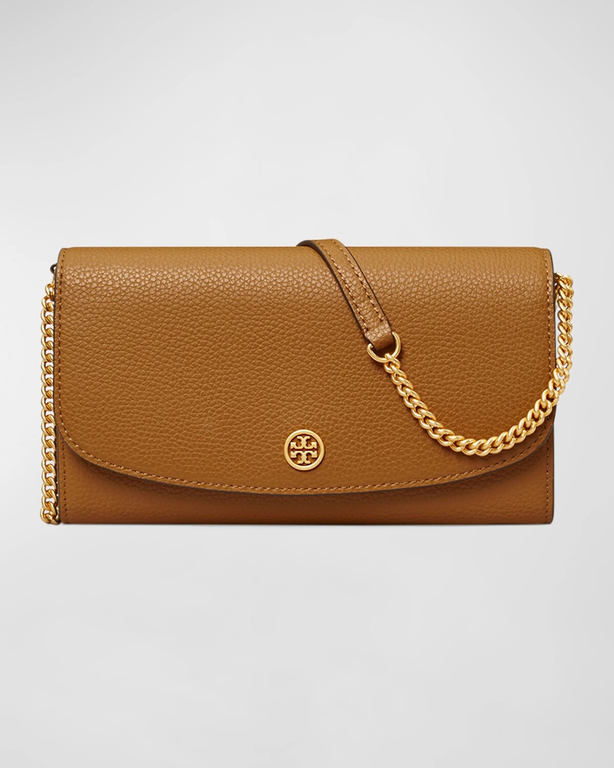 

Кожаный кошелек Robinson с клапаном на цепочке Tory Burch, цвет Tiger'S Eye