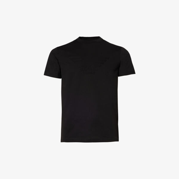 

Футболка из хлопкового джерси с нашивкой-логотипом Emporio Armani, цвет nero aquila