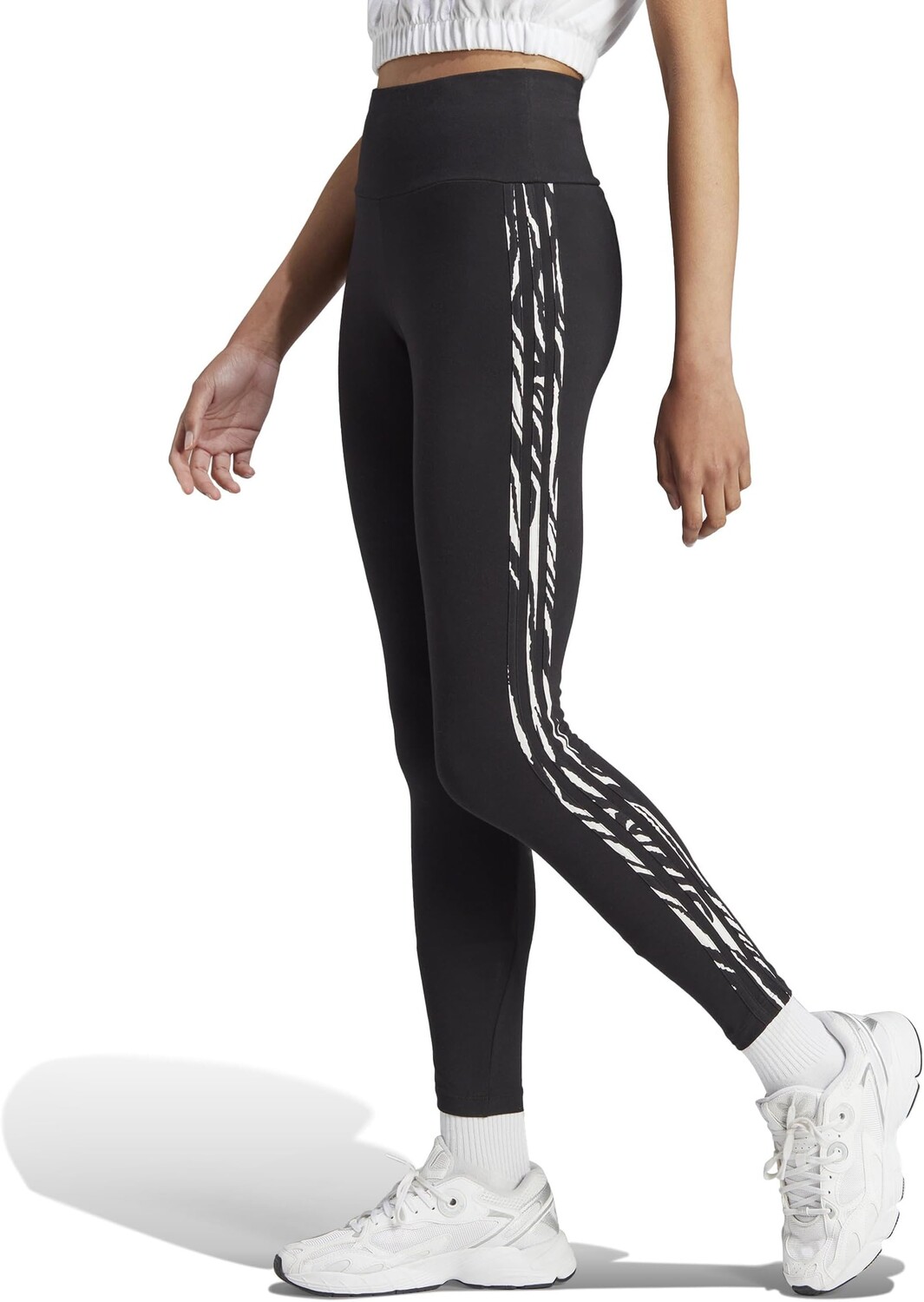 

Брюки 3-Stripes Zebra Animal Infill Tights adidas, цвет Cloud White/Black