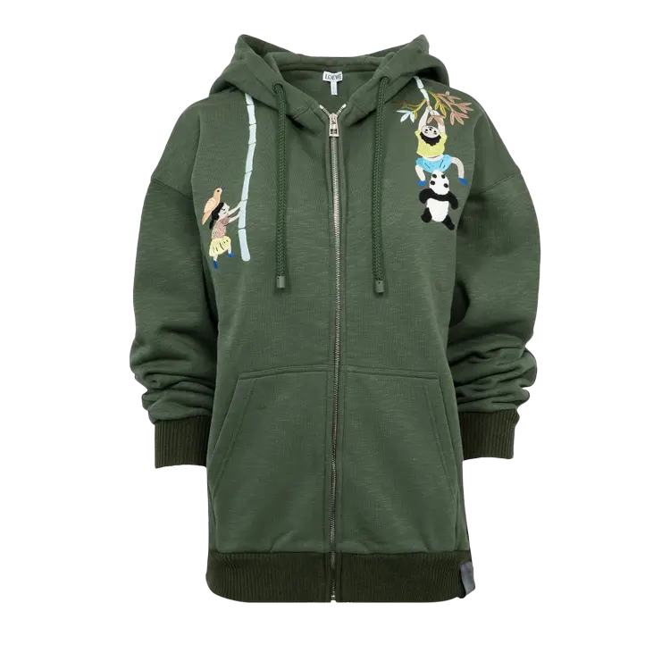 

Худи Loewe Zip Up 'Vintage Green', зеленый