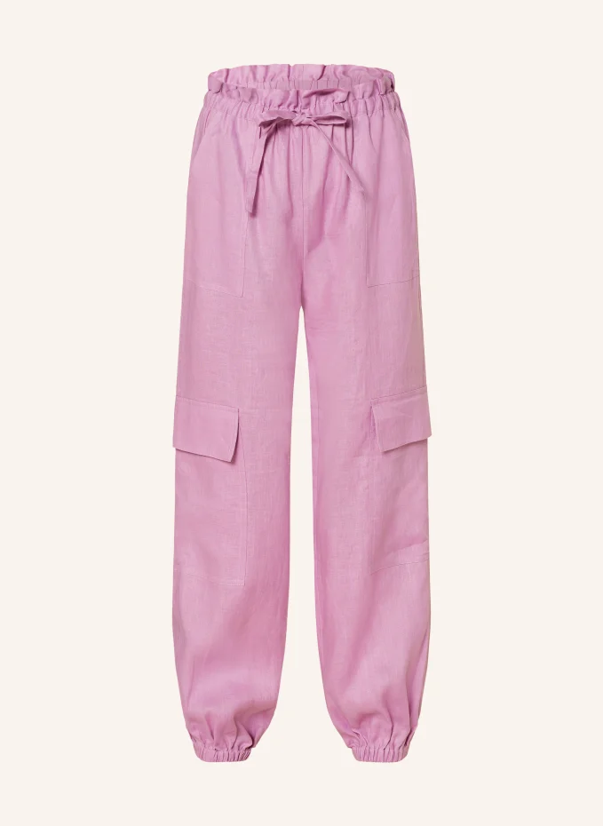Льняные брюки-карго Mrs & Hugs, фиолетовый