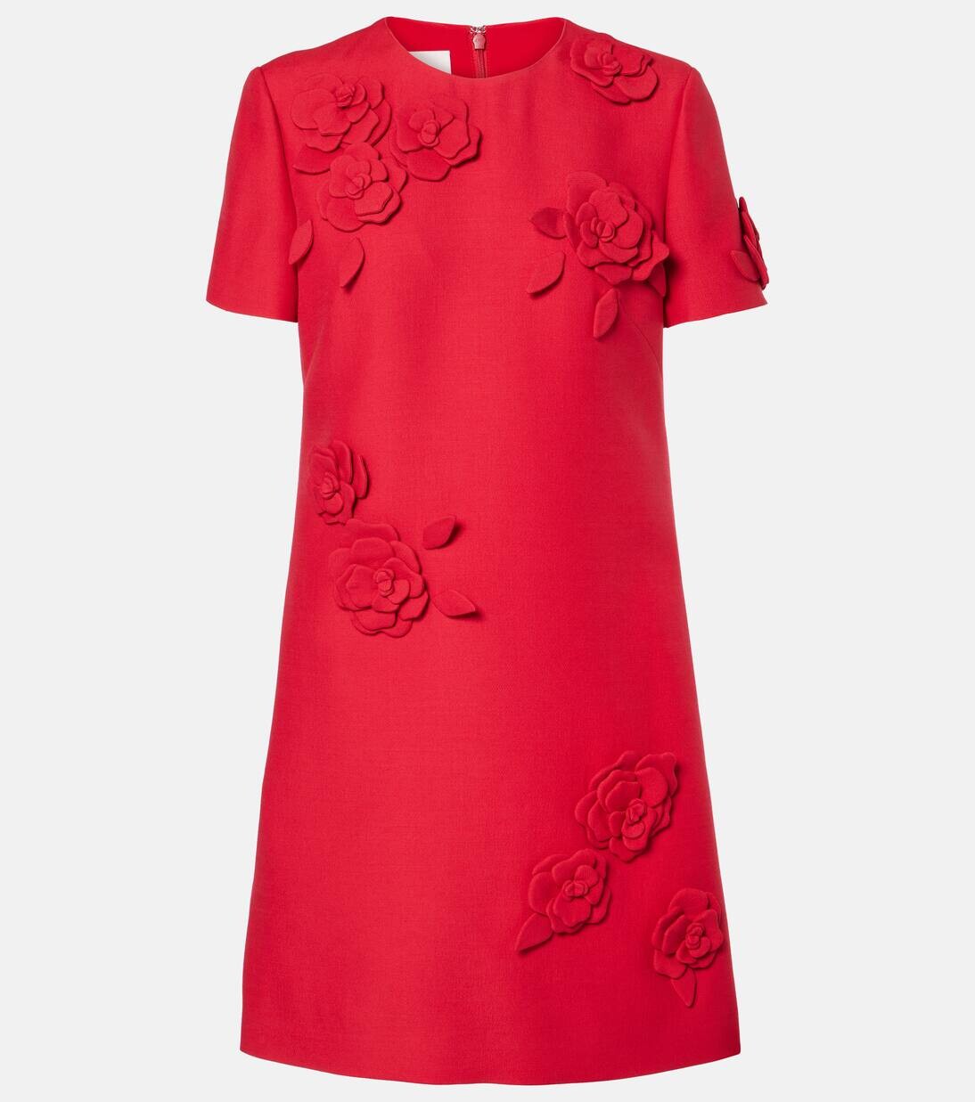

Мини-платье Crepe Couture с цветочной аппликацией Valentino, цвет rosso