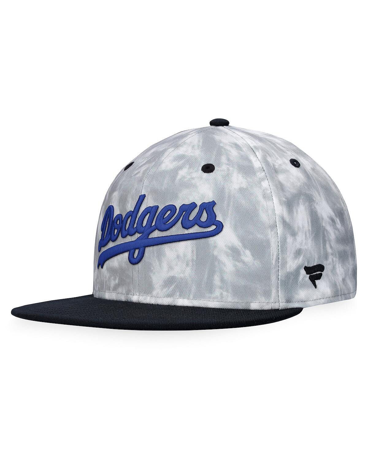 

Мужская фирменная черно-белая кепка Los Angeles Dodgers Smoke Dye Fanatics