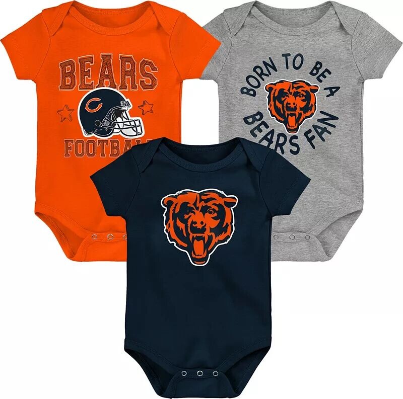 

Комплект боди из 3 шт. для новорожденных Nfl Team Apparel Infant Chicago Bears 'Born 2 Be'
