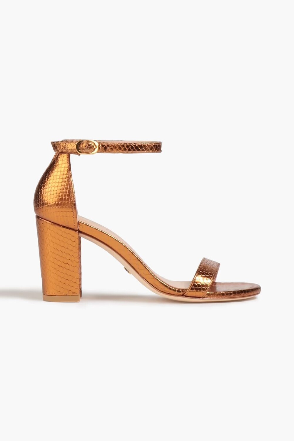 

Босоножки из лакированной кожи Stuart Weitzman, медь