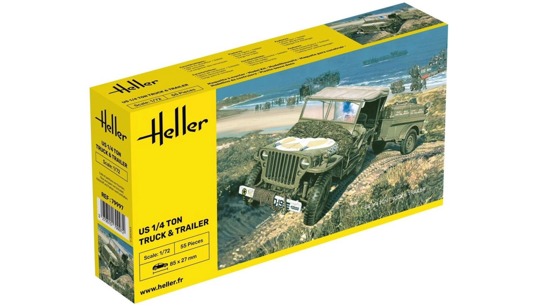 Сша грузовик и прицеп 1/4 тонны Heller конструктор qman джип