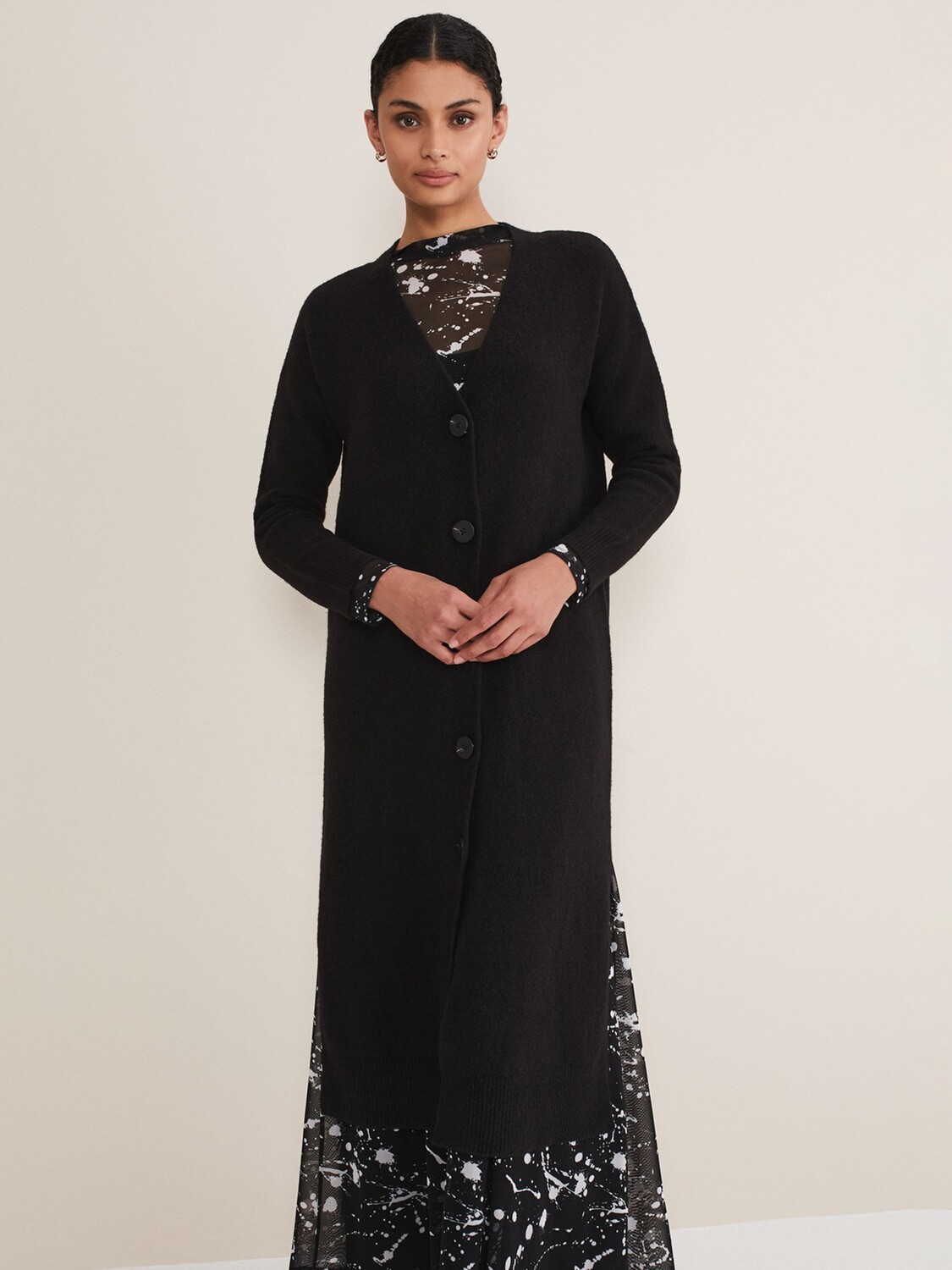 

Кардиган макси Phase Eight Sybille, черный