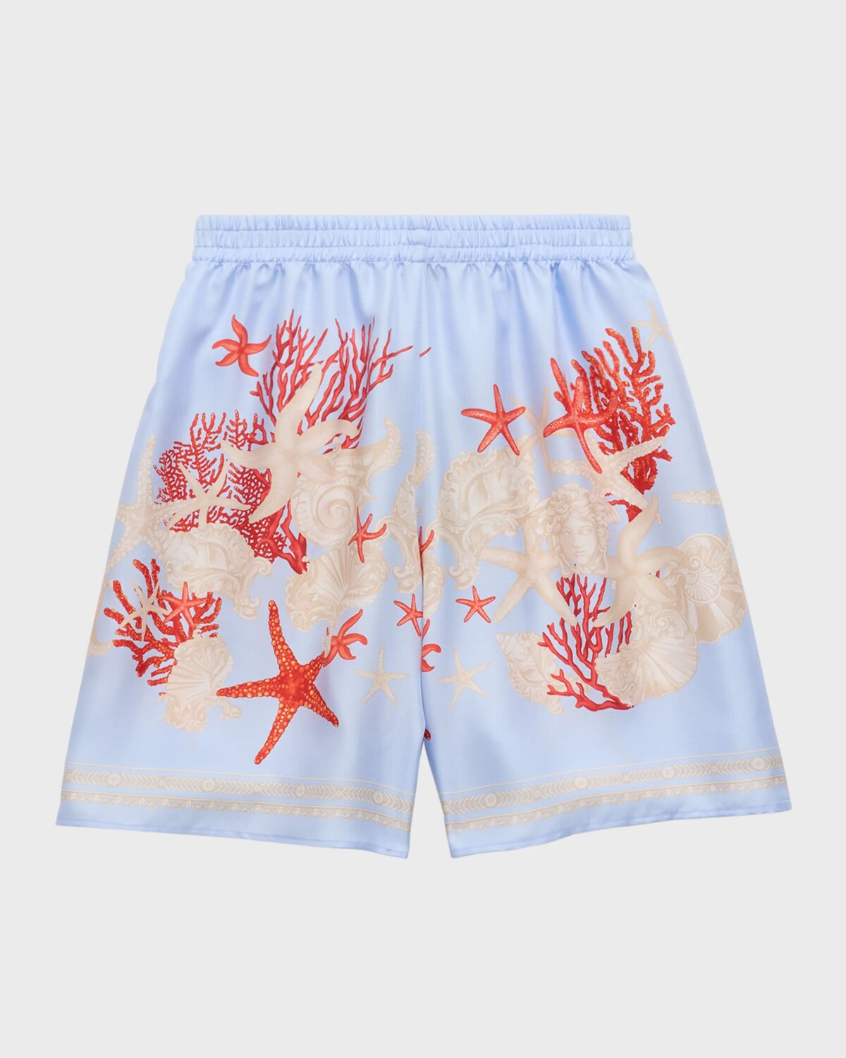 

Шорты La Mer с отделкой Barocco для мальчиков Versace, цвет Blue Hydrangea Coral