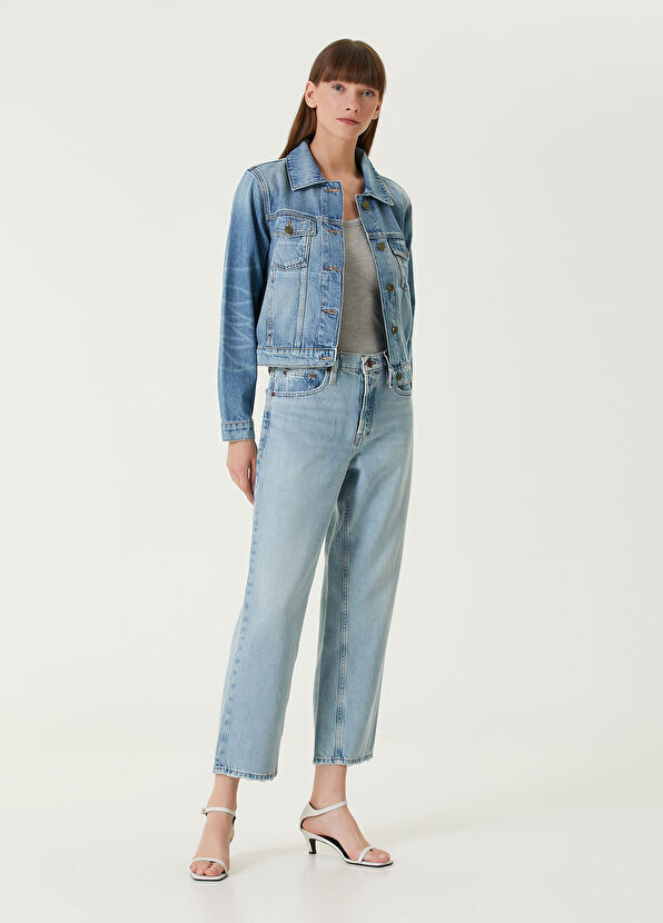 

Прямые джинсы с напуском Frame Denim, голубой