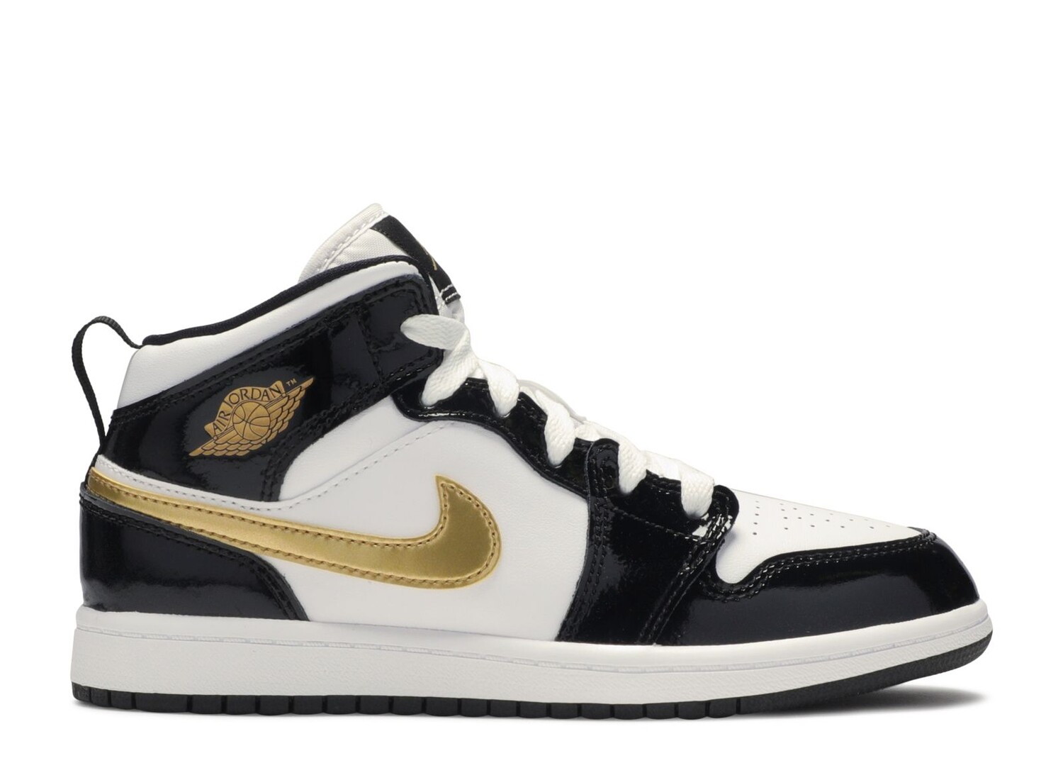 

Кроссовки Air Jordan Air Jordan 1 Mid Patent Se Ps 'Black Gold', черный