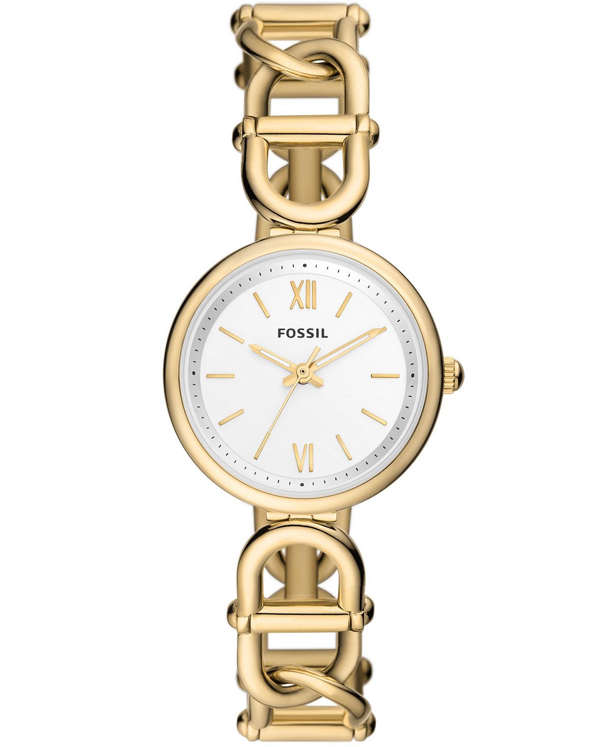 Женские часы Carlie из нержавеющей стали с тремя стрелками, золотистого цвета, 30 мм Fossil, золотой