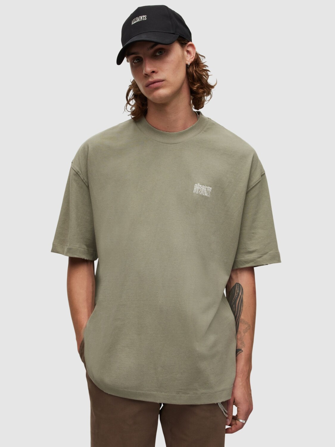 

Футболка AllSaints Jaxon с круглым вырезом, нежно-зеленый