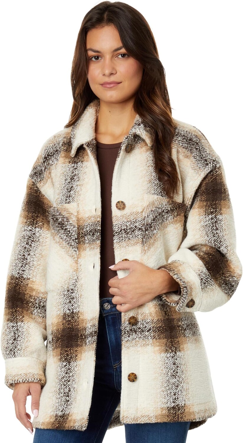 

Куртка Oversized Plaid Shirt Jacket Lucky Brand, цвет Cream Plaid