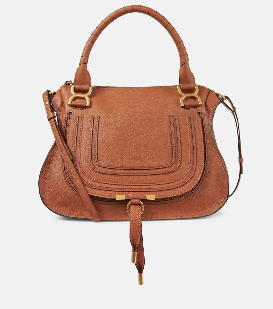 

Сумка-тоут Marcie среднего размера из кожи Chloé, коричневый