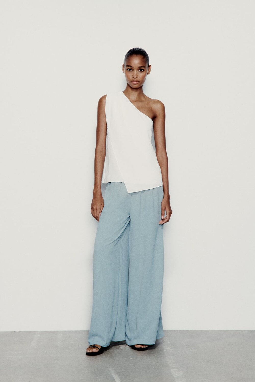 

Трючные брюки палазцо ZARA, Серый