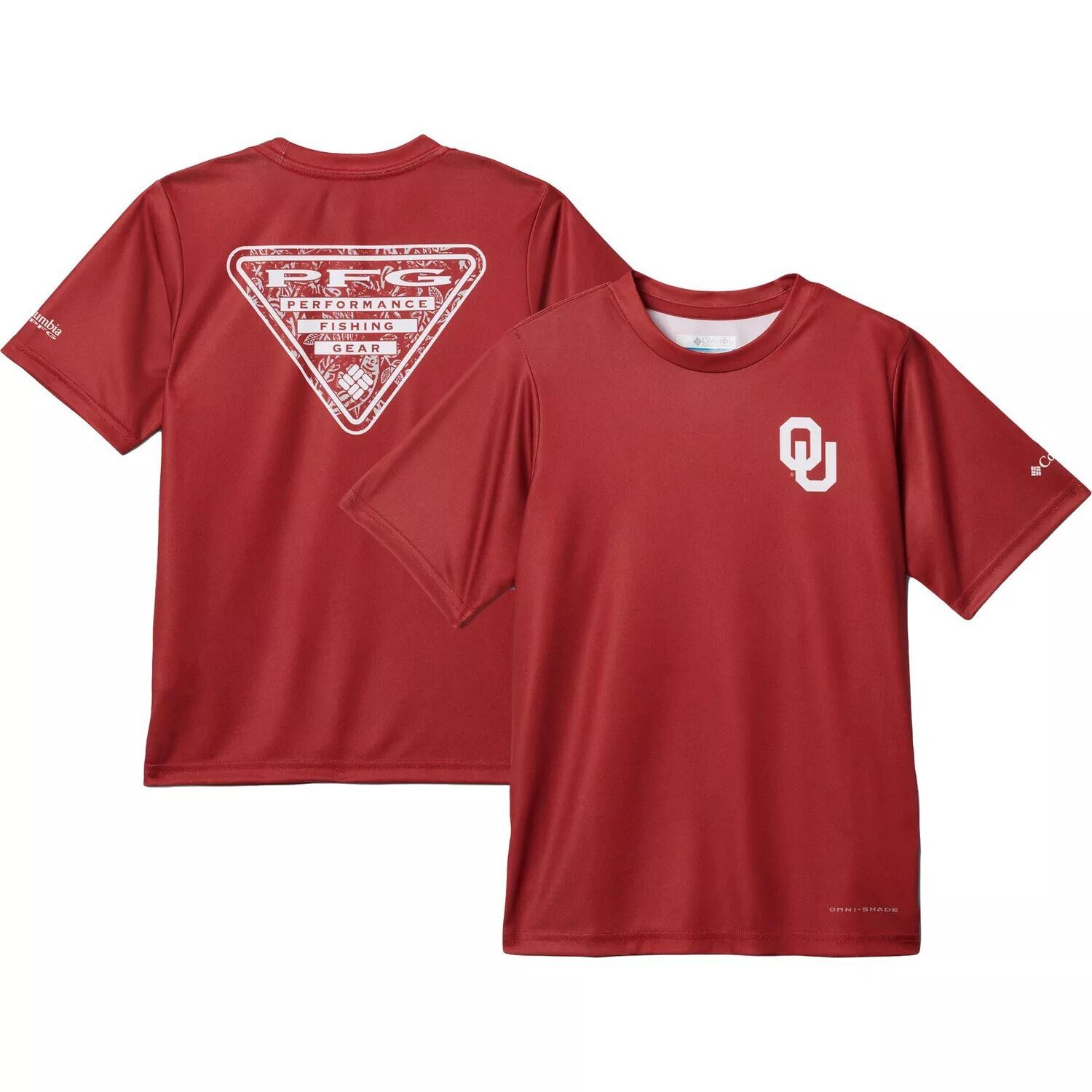 

Молодежная футболка Columbia Crimson Oklahoma Early Tackle Two-Hit Omni-Shade Unbranded