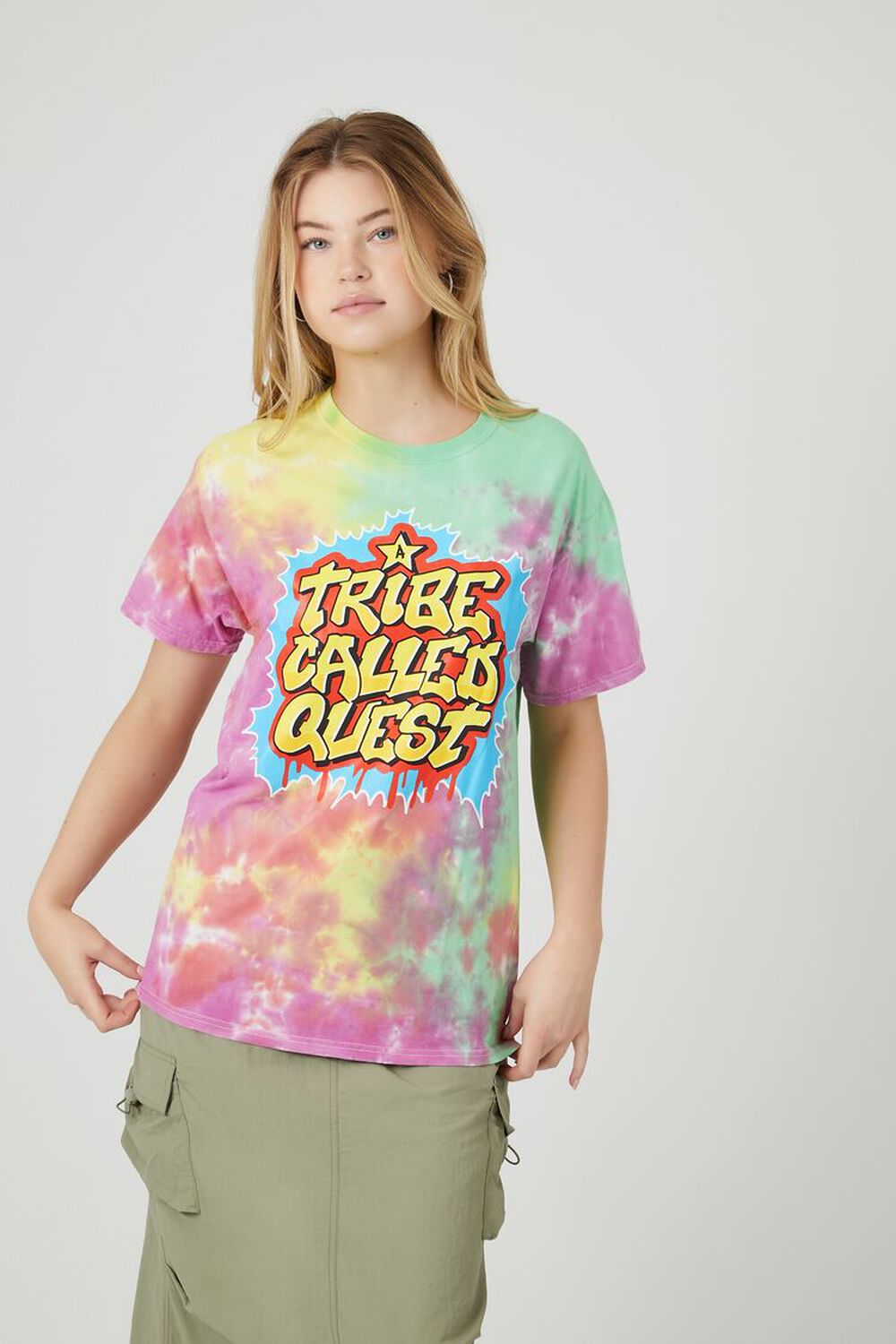 Футболка Tie-Dye A Tribe Called Quest Forever 21, розовый фото